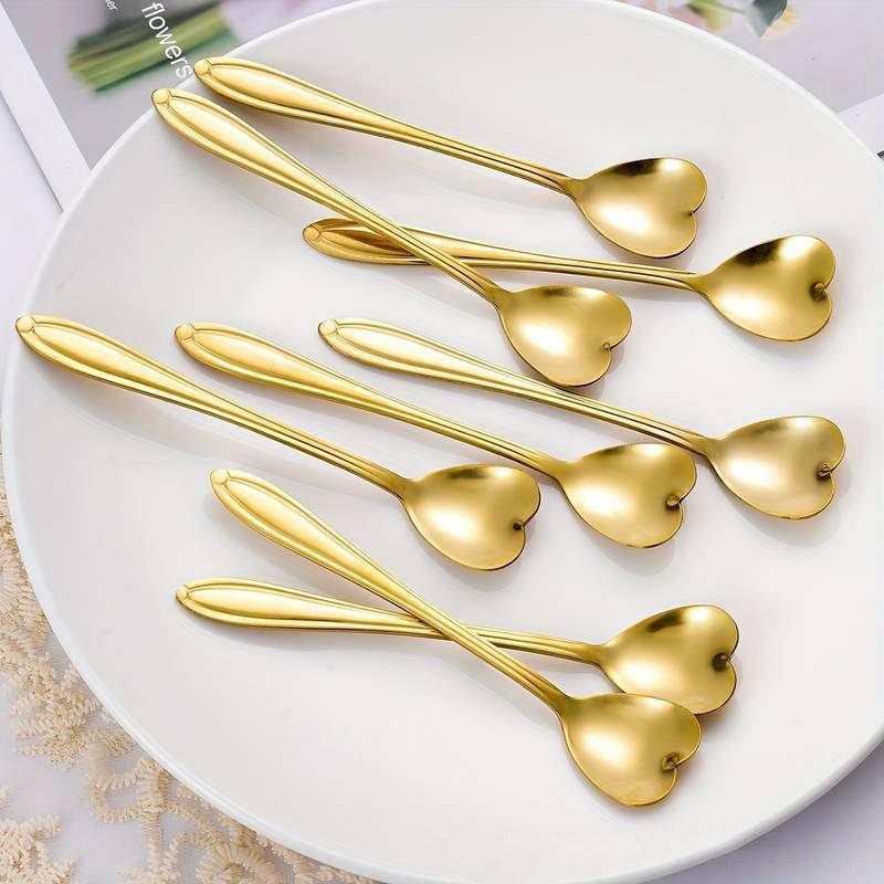 Romantic Heart Spoon Gift Set 10pcs Stainless Steel Stirrers for Coffee Bar Ideal Wedding Or Housewarming Present