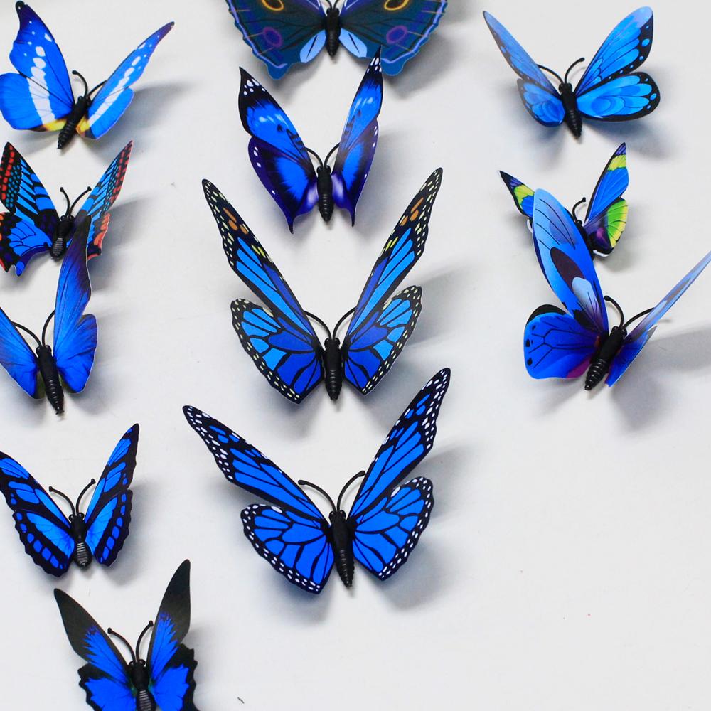 12 шт 3d бабочки комната стены искусства дома Diy украшения наклейки