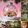 3D Animal Christmas Ball Decoration Dachshund/Tennis/Baseball/Golf Clear Plastic Xmas Ball Ornament for Winter Xmas