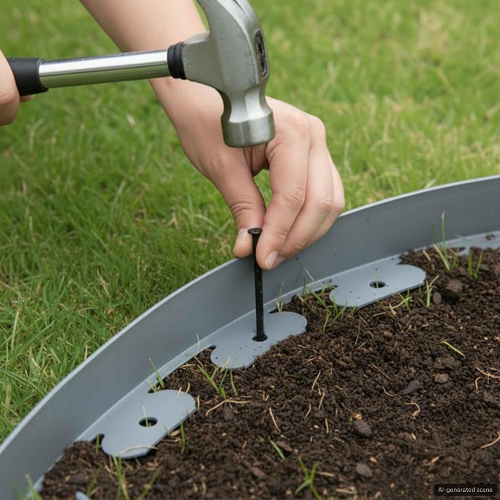 Lawn Edging Grey 1000 x 4 x 5 cm Plastic
