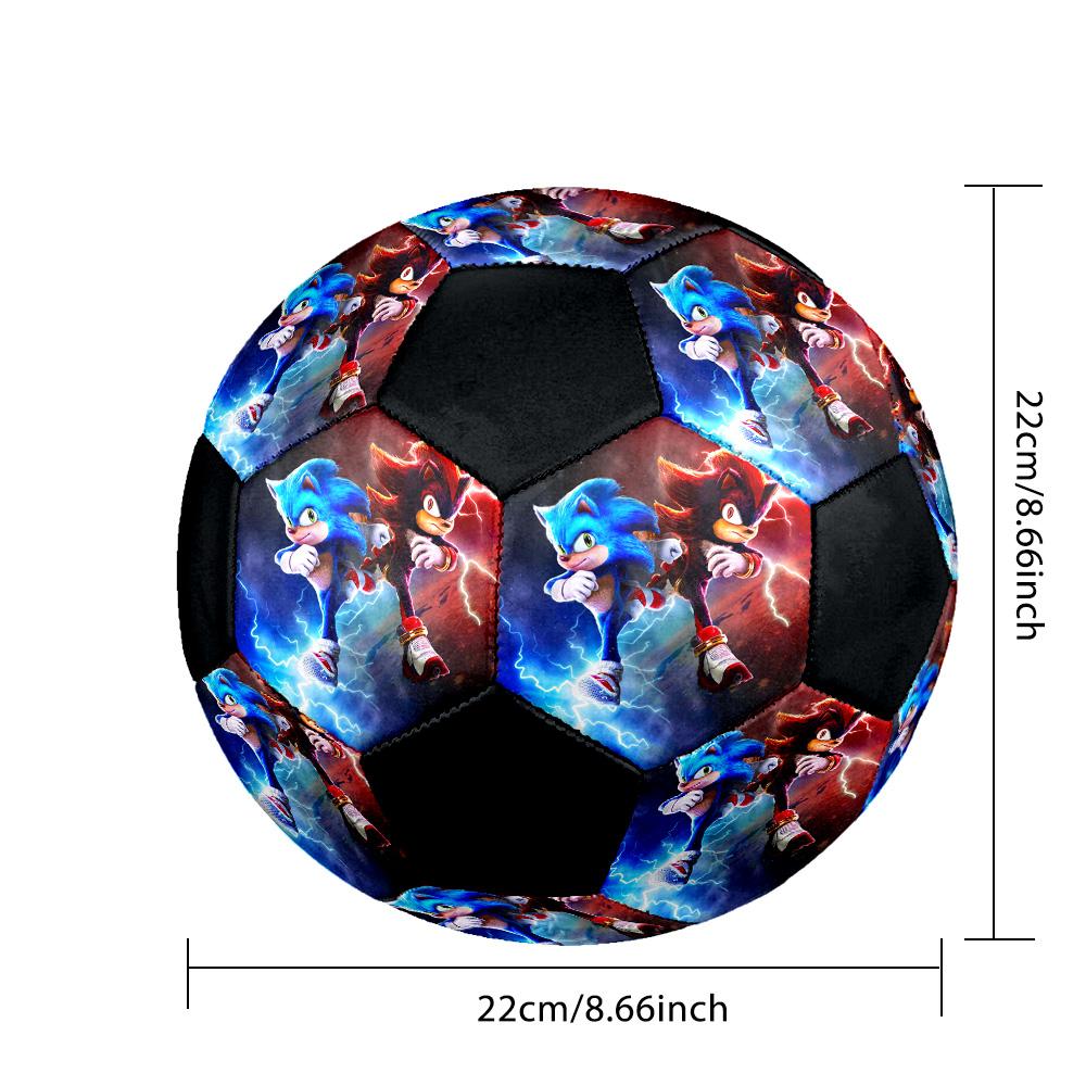 Blue Hedgehog Indoor Soccer Ball Colorful All Ages Size 5 Machine Stitched PVC Competition Ready Durable High-Bounce
