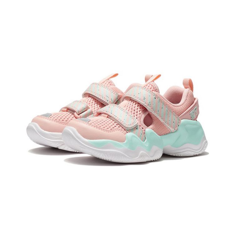 Li Ning Kids Low Top Светоотражающие спортивные повседневные туфли Детская повседневная обувь Розовый Зеленый YKNS048-2