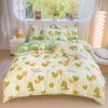 Cotton 4-piece Set Thickened Brushed Fresh Cotton Bed Sheet Quilt Cover Hats Models Dormitory 3-piece Set