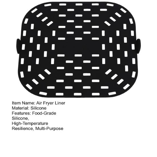 Подложка для фритюрницы, силиконовая квадратная жаропрочная подложка для выпечки, сменные аксессуары для фритюрницы, антипригарная сковорода-гриль для фритюрницы