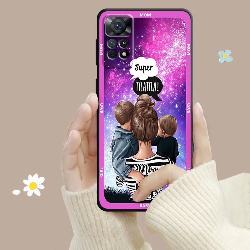 Чехол для телефона Xiaomi Redmi Note 12 11t 11s 11 10 8 Pro 9 9s 9t 8t для Mi 10 8 9a 9c 10c K40, роскошный чехол для супер мамы и девочки