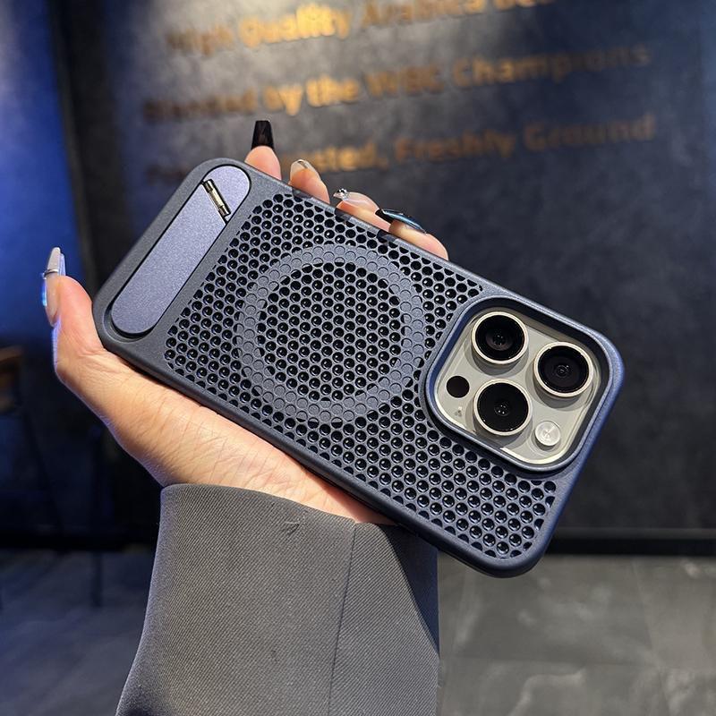 Magnetic Phone Case With Invisible Stand IPhone 18 Pro Max 17 16 15 14 13 12 11 Slim Heat Dissipation Hard Cover