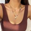 Vintage Sweet Multi-layered Necklace for Women Stars Moon Sun Pendant Crystal Stons Beaded Necklaces Jewelry Accessories