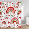 Cute Rainbow Heart Pattern Shower Curtain Children's Simple Modern Bathtub Decorative Polyester Bathroom Shower Curtain