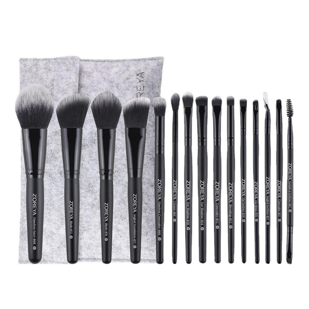 Black Classic 15 Makeup Brushes Set Beauty Tools Makeup Brushes Full Set