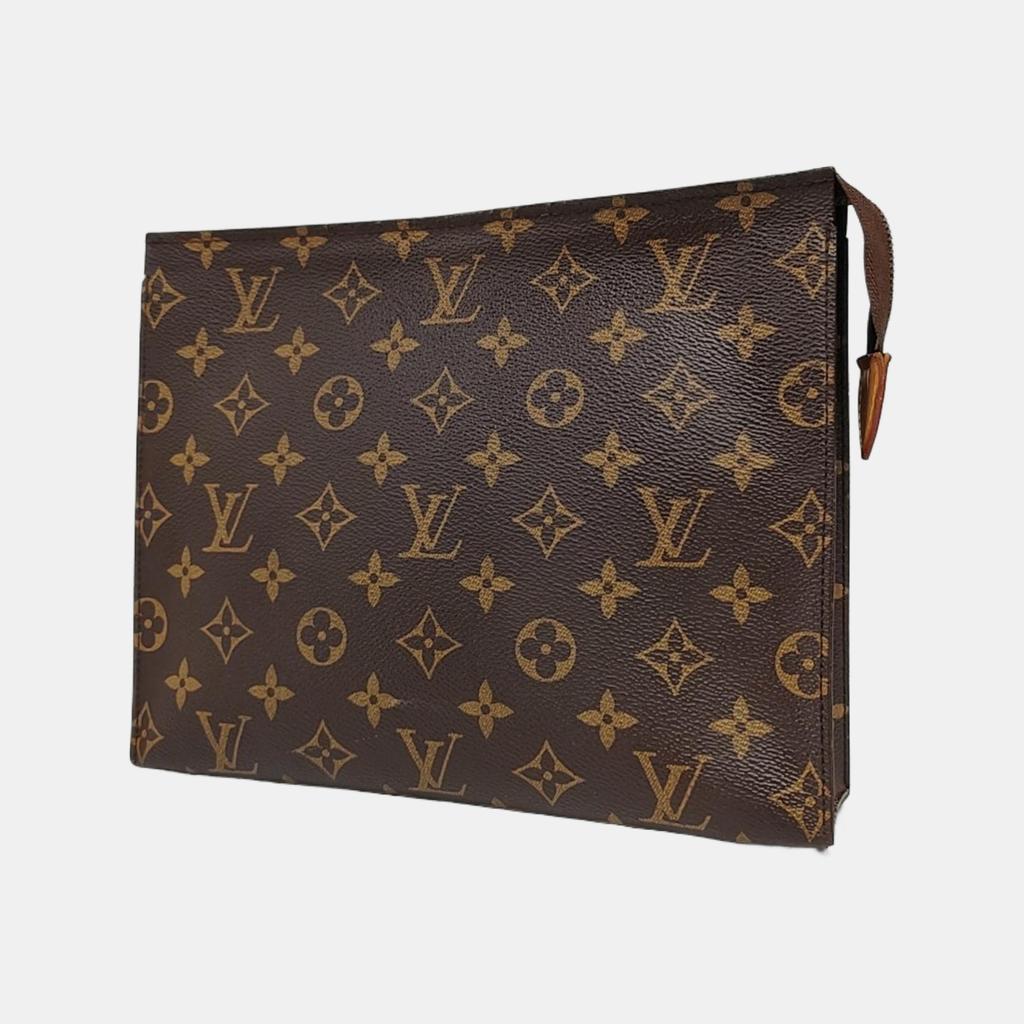 [Pre-Owned] Toiletry Pouch 26 Classic Monogram Canvas And Leather Wash Bag - Good #Y1SEC4