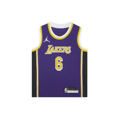 Футболка NBA Los Angeles Lakers Statement Edition с принтом букв, круглым вырезом, без рукавов, детская баскетбольная рубашка, детские топы, фиолетовая DR1055-504