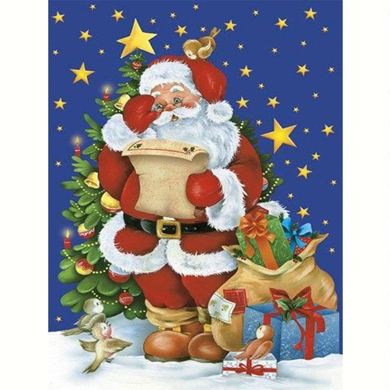 5D DIY Алмазная картина Санта-Клаус Мозаика Алмазная вышивка Рождественская звезда Украшение дома Искусство 30x40 см/12x16 дюймов