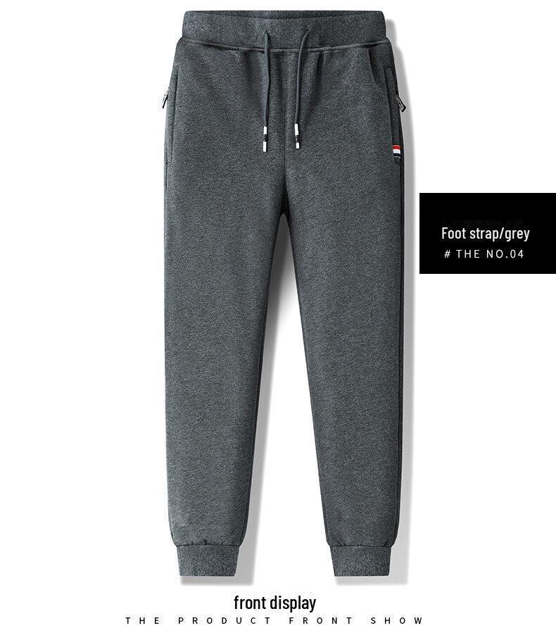 Мужские брюки из плюша на молнии осень/зима — плотные, свободные, прямые, большого размера, доступны в трех цветах