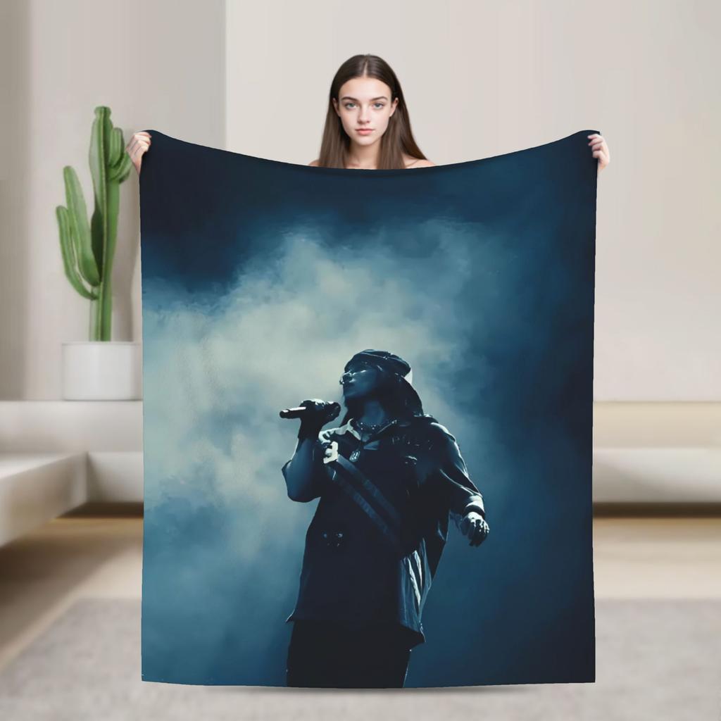 Hit Me Hard and Soft 2025 E-eilishes Blanket Warm Soft Funny Plush Throw Blanket For Couch Chair Flannel Bedspread Bed Cover