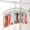 Stainless Steel Clothes Drying Hanger Windproof Clothing Rack 20 Clips Sock Laundry Airer Hanger Underwear Socks Holder