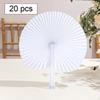 20 Pack Handheld Folding Paper Fans, White Party Fans Pocket Fan for Wedding, Favor,