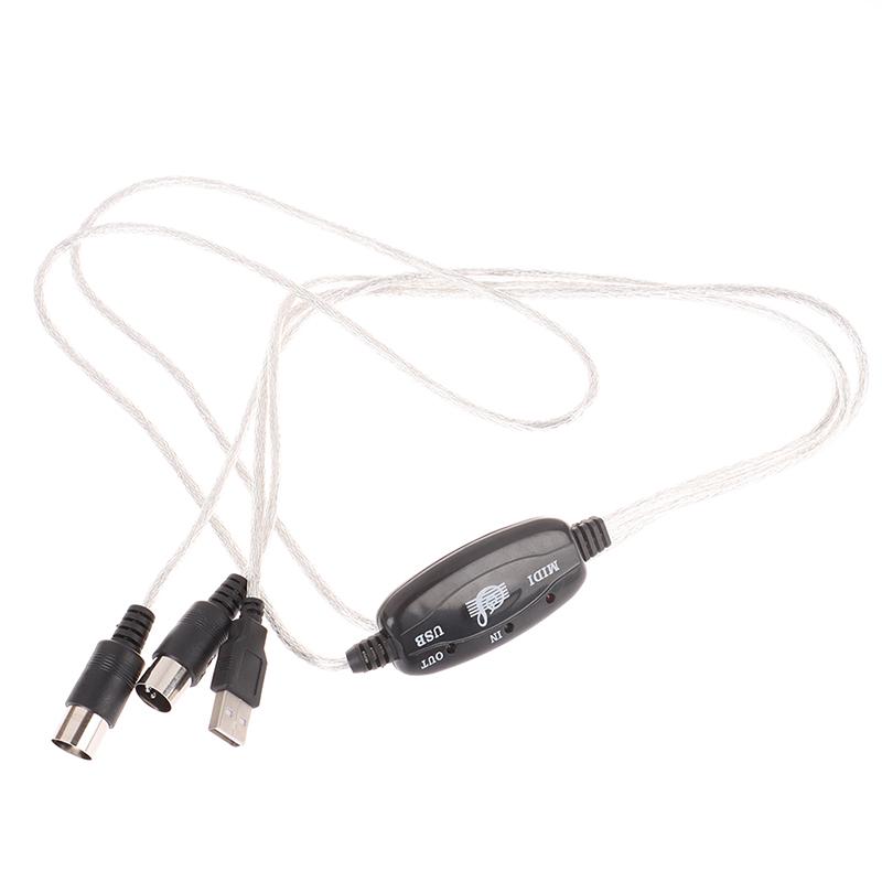 Usb In-Out Midi Interface Cable Converter To Pc Music Keyboard Adapter Cord