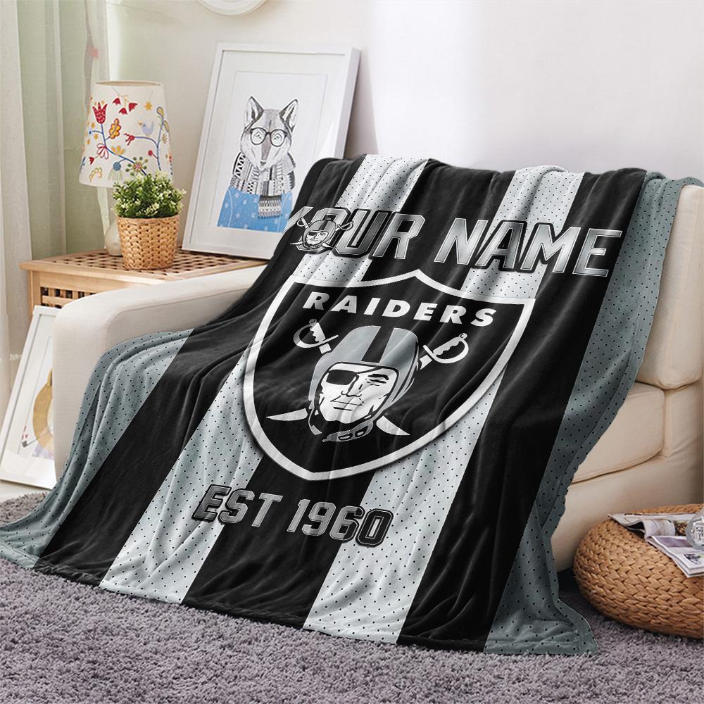 Custom Name Raiders Flannel Blanket, High quality Comfortable for All Seasons, Home Decor, Warmth and Comfort