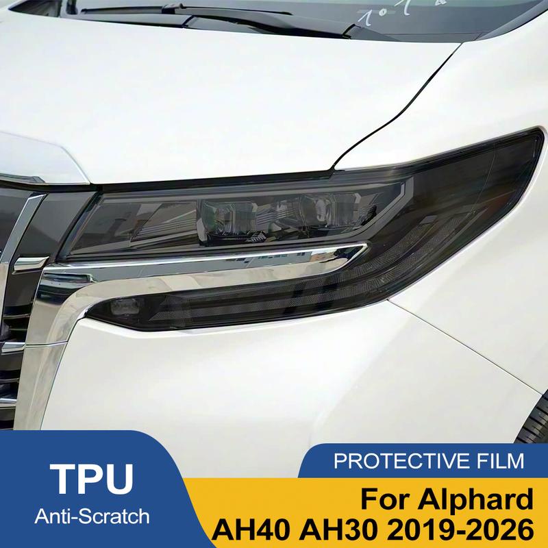 Защитная пленка для фар автомобиля Smoke Black, вырезанная по форме, для Toyota Alphard AH40 AH30 2019-2026, противоударная, глянцевая, виниловая пленка-обертка