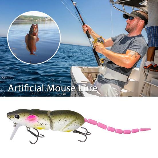 1/7Pcs 8CM/15.3G Metal Mouse Lure with Treble Hook 2-Sections Bionic 3D Rat Artificial