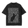 Fun Cat Is Playing with Binary Code T-Shirts for Men Awesome 100% Cotton Tee Shirt Short Sleeve T Shirt Print Clothes