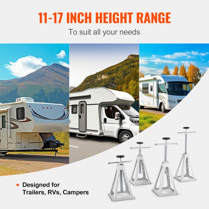 SucceBuy Stabilizer Jacks 4 Pack Aluminum RV Leveling Jacks Stack Jacks for RV Travel Trailer Camper Single Screw Jack 6000 Lbs