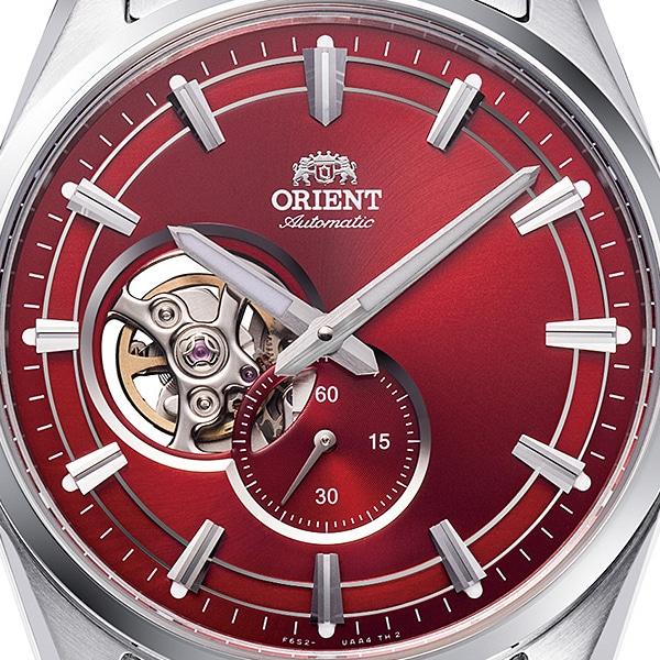 Orient Мужские RN-AR0010R (Современный полускелетный мужской металл) Круглые часы из серебристой нержавеющей стали