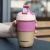 Tritan Plastic Kawaii Coffee Cup With Lids Straw Cute Water Bottles Girls Travel Portable Leakproof Tumblers 400ML 450ML