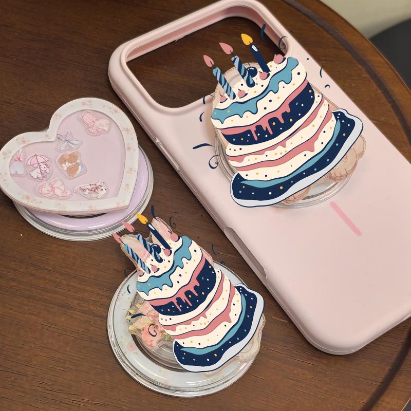 Korean Cute Cake Dim Sum For MagSafe Bracket Portable Stands For iPhone 18 17 Samsung Google Universal Magnetic Kickstand Holder