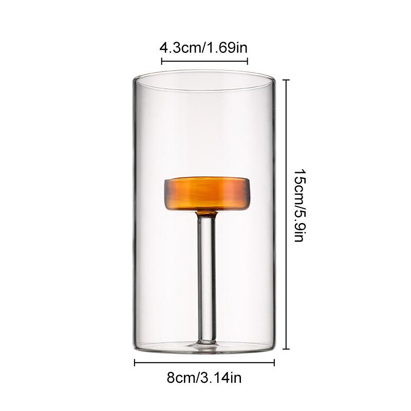 Glass Art Candle Cup Candlestick Ambience Transparent Windproof Ornaments DIY Home Decor