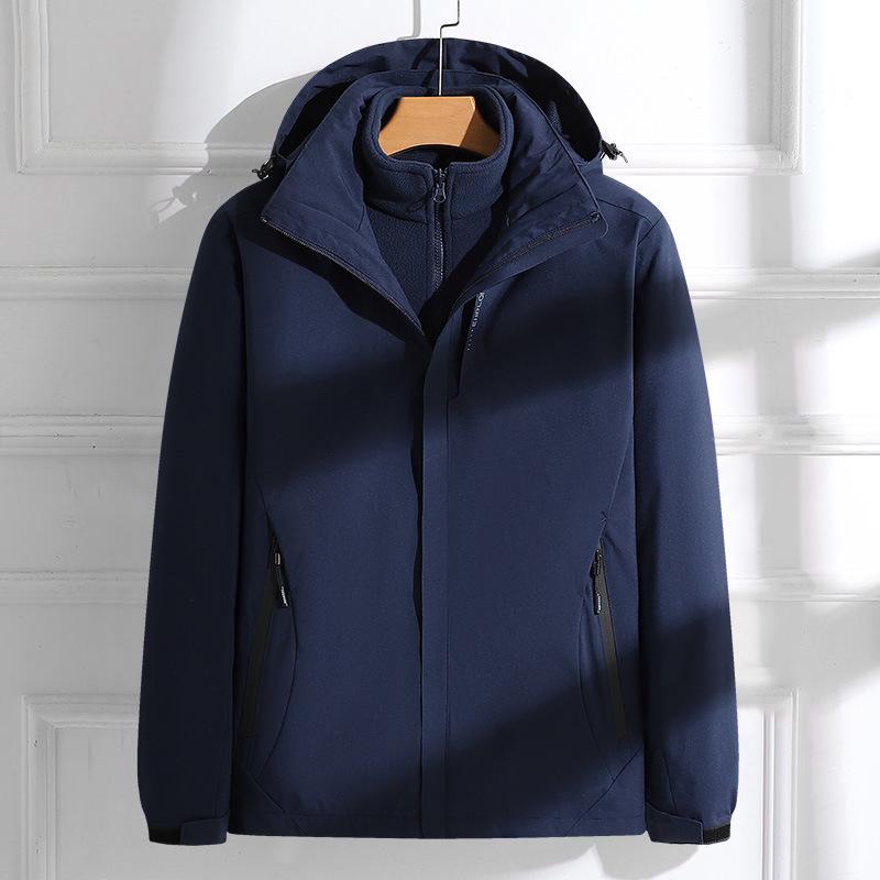 Couples' 3-in-1 Detachable Coat: Fleece-Lined, Windproof, Waterproof for Autumn/Winter Outdoor Adventures