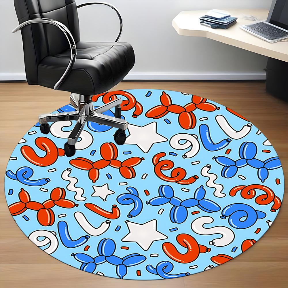 1pc Balloon Animals Print Chair Carpet for Office Machine Washable Rug for Office, Good Gift for Family or Friends yy251225214