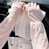 Cute Thin Lace Ice Silk Sleeves Anti-Uv Sun Protection Sunscreen Sleeve Arm Covers Long-Sleeved Cycling Gloves Outdoor
