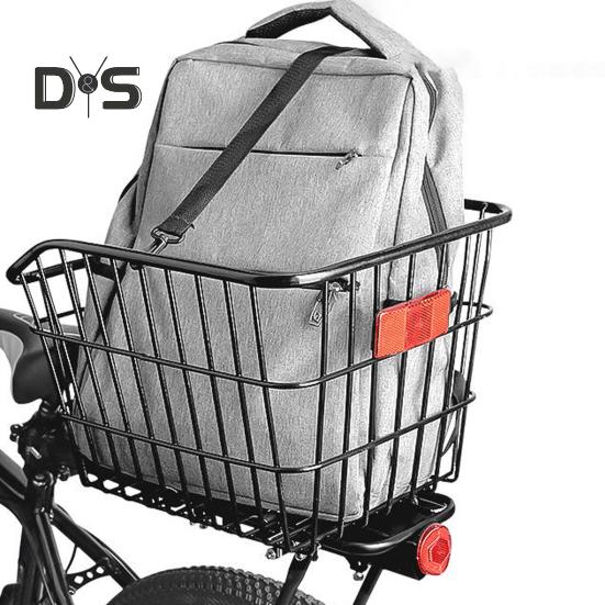 Задняя корзина для хранения велосипеда, сверхмощная большая вместительная универсальная корзина для горного велосипеда, металлическая проволочная корзина, аксессуары для велосипеда