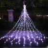 9x3.5M 350 LED Christmas Tree Waterfall Star String Light Christmas Waterfall Tree Lights with Star Topper for Holiday Decor