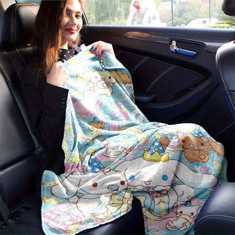 1pc, Sanrio Cinnamoroll Home Decor: Cozy Flannel Blanket for Bedroom, Living Room, Travel, Camping, Car, Beach, Office Naps – Perfect Gift & Outdoor T