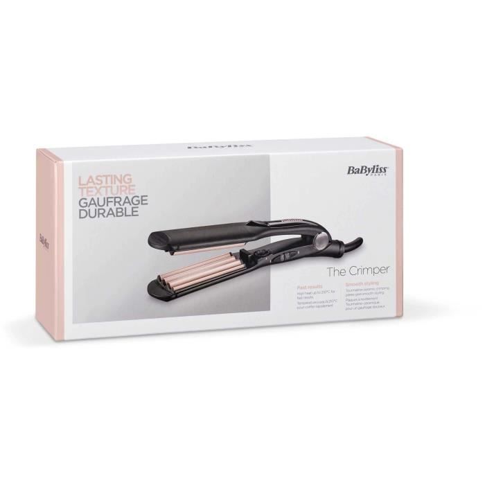 Гофре для волос - BABYLISS 2165CE - Широкие пластины 35 мм - 10 температур - Термостойкие наконечники