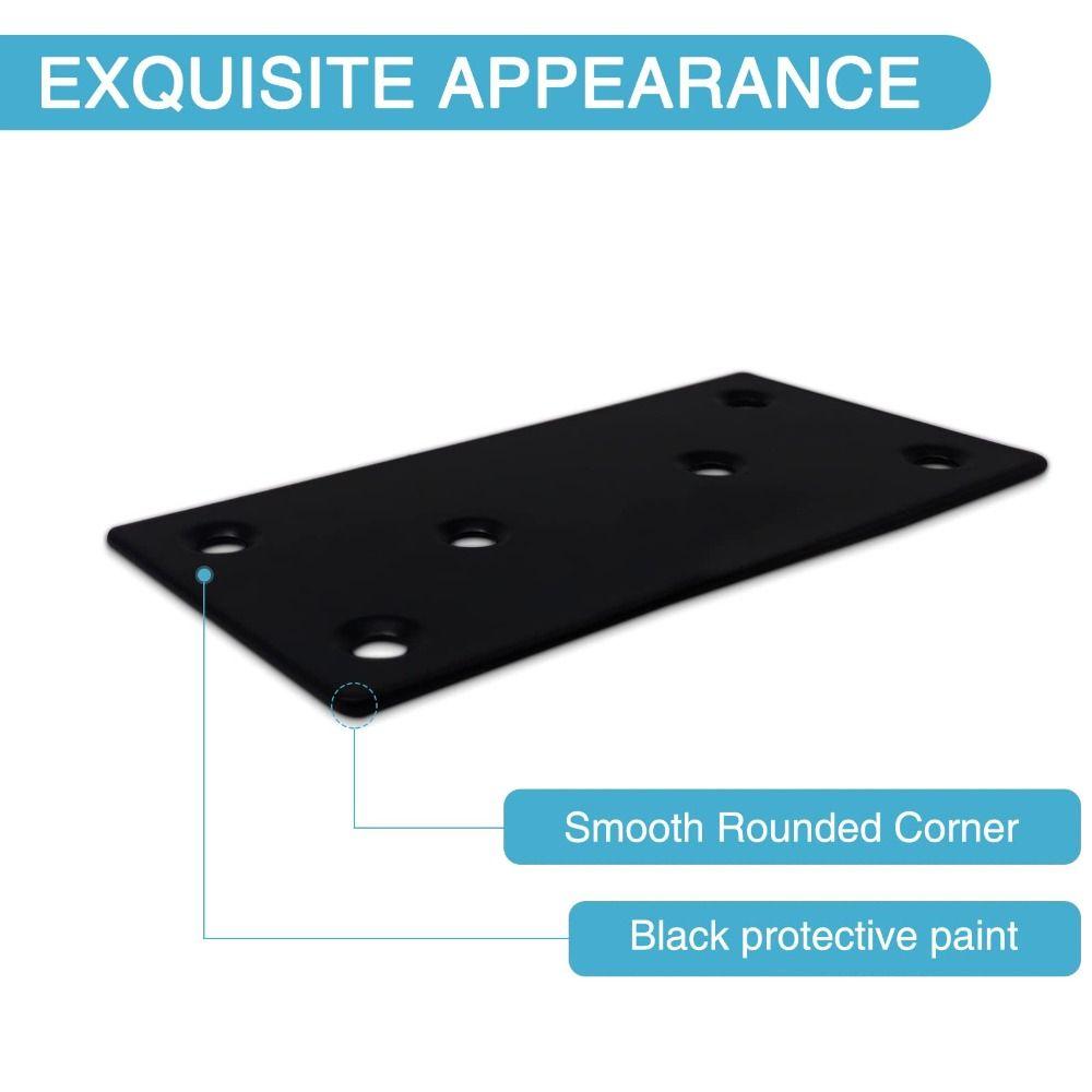 4PCS 100 X 50 mm Metal Bracket Black Fixing Joining Plate Smooth Surface Flat Mending Plate Chair