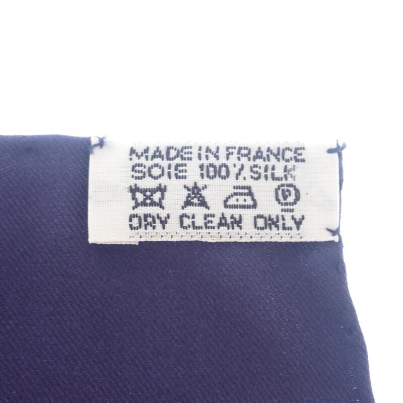 HERMES   платок Слоновая кость/синий шелк Женский