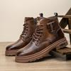 Retro Leather Martin Boots British Style Retro Wear-resistant Leather Shoes Live Broadcast Explosion Help Boots Men's Shoes