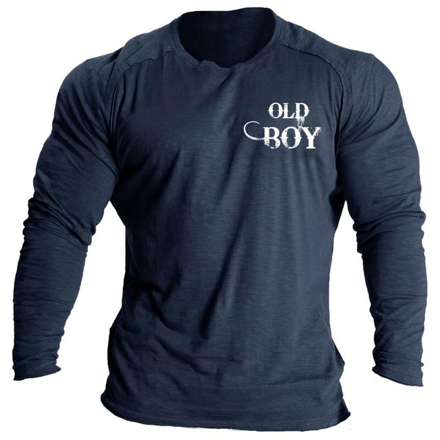 Vintage Men's Long Sleeve T-Shirt Word Tees Tops Graphics T-Shirts For Men 3D Slogan Printed Clothing Oversized Streetwear 5xl