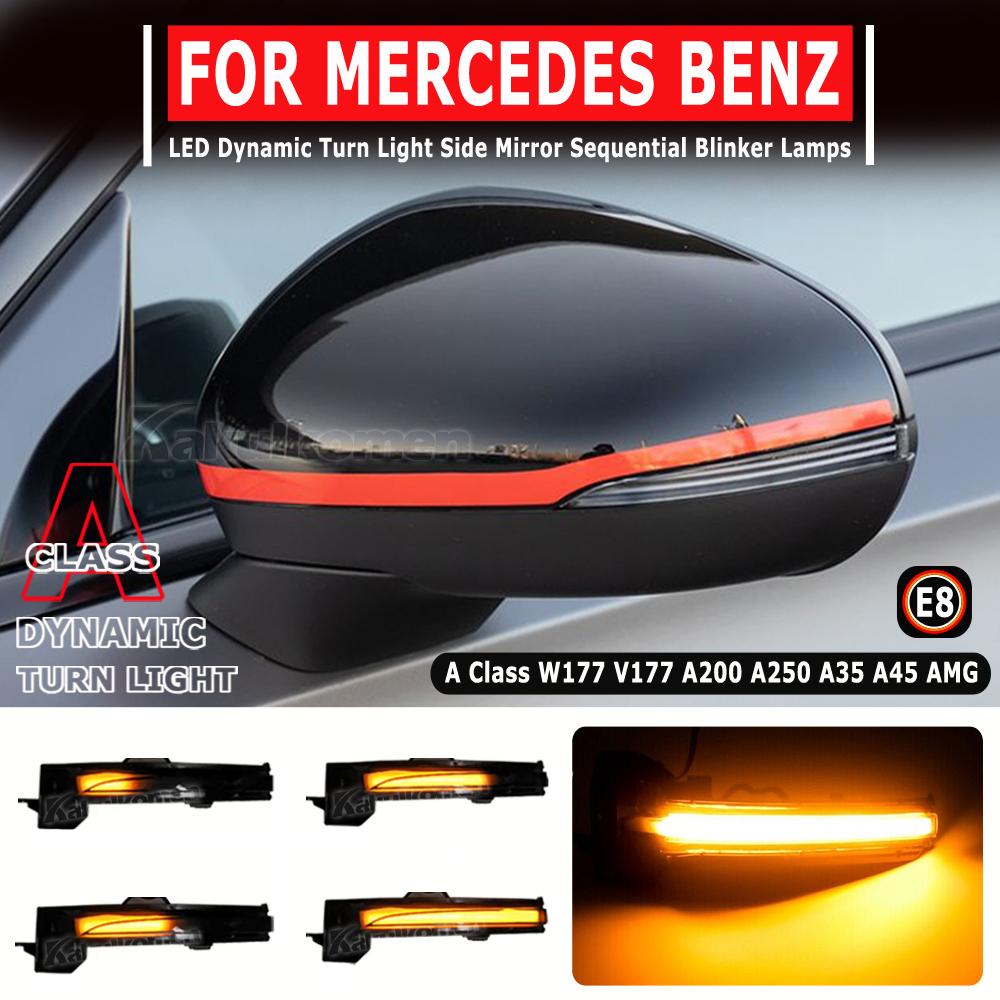 For Mercedes Benz A Class W177 V177 A200 A250 A35 A45 AMG CLA C118 LED Dynamic Turn Signal Light Side Mirror Indicator Blinker