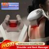 Беспроводной массажер для шеи и плеч 6D с подогревом, разминающий массажный платок Шиацу, массажер для шейного отдела позвоночника и спины, электрический массажер для шеи и спины