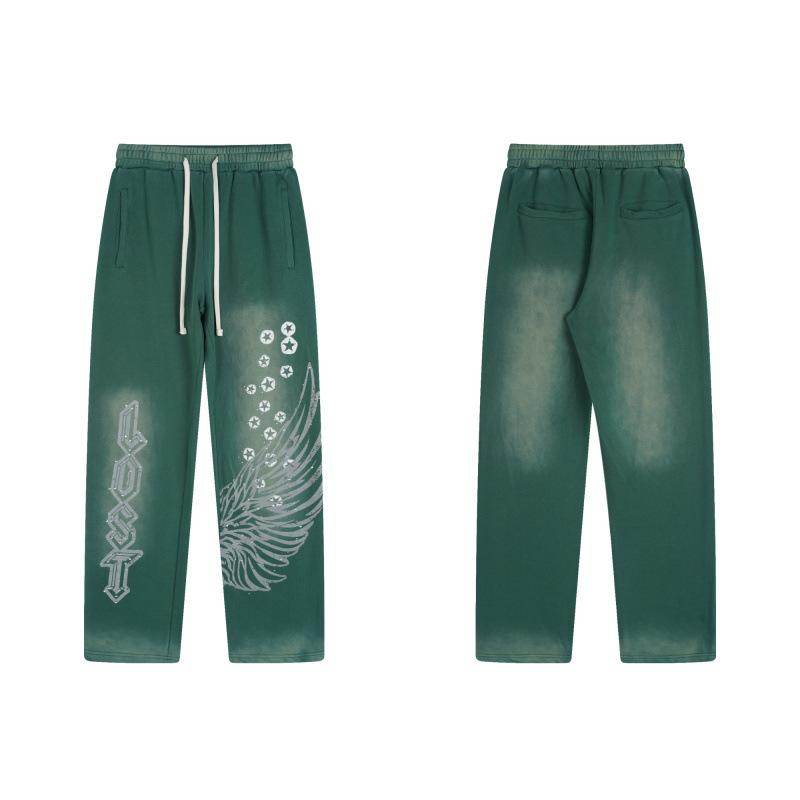 European and American tide brand hot diamond letter printing high street trend leisure street men's and women's leisure loose sweater trousers