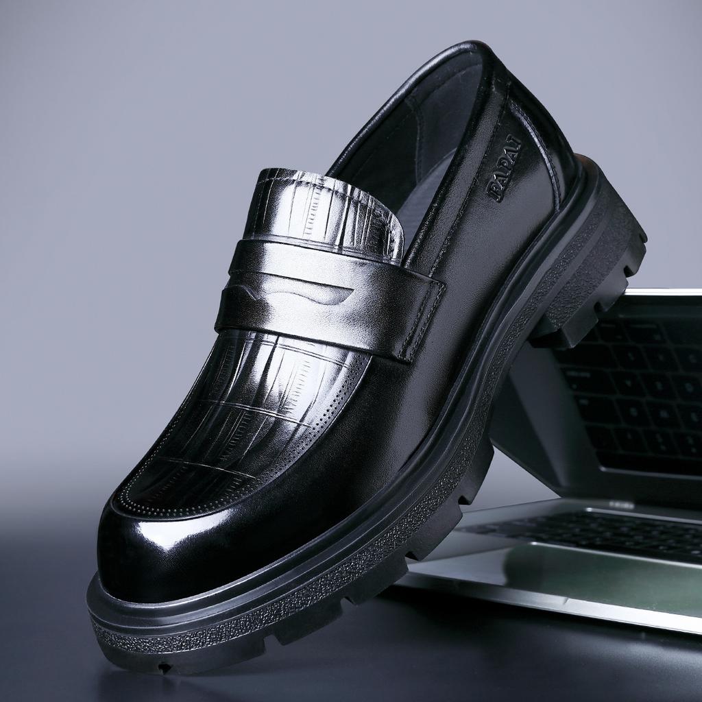 Осень новая повседневная кожаная обувь мужские кожаные лоферы на одной педали первый слой коровьей кожи деловая платьевка для работы кожаная обувь тренд