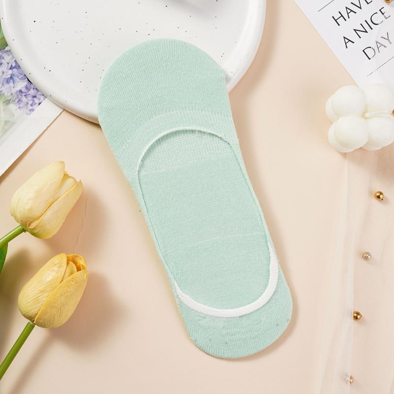 Женские невидимые носки-лодочки, летние силиконовые нескользящие модные носки до щиколотки, низкие женские однотонные хлопковые дышащие носки