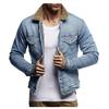 Men's  Winter Button Solid Plush Vintage Denim Jacket Tops Blouse Coat