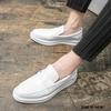 Fashion New Luxury Men's White Black Patent Leather Penny Loafers Male Casual Moccasins Driving Shoes Wedding Party Prom Flats