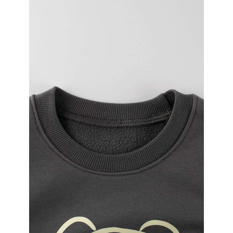27Kids Children's Clothing Autumn and Winter Fleece Sweatshirt for Boys, Bear Pullover, Baby Fleece Top