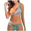Женское модное бикини с разрезом и высокой талией, с подушечками для бюстгальтера и без стального купальника с бюстгальтером